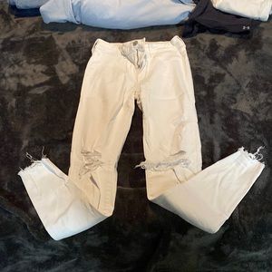 White long ripped jeans American eagle